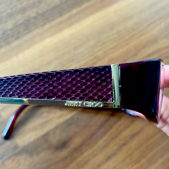Jimmy Choo sunglasses, burgundy and gold, with prescription - Picture 1 of 6